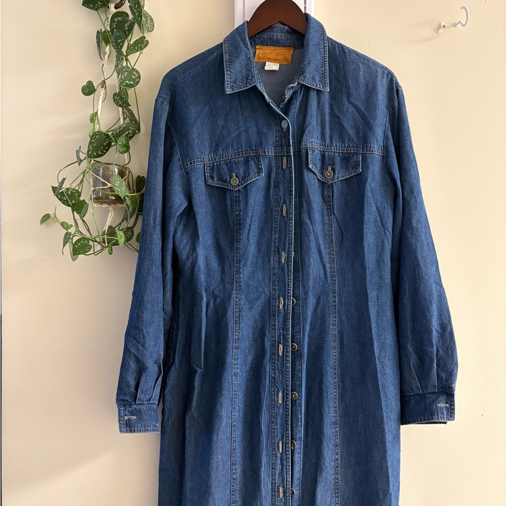 Vintage Sharon Young Blue Denim Maxi Dress